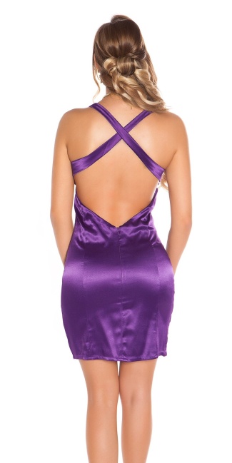Cocktail-Neck-Minidress Purple